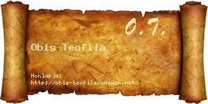 Obis Teofila névjegykártya